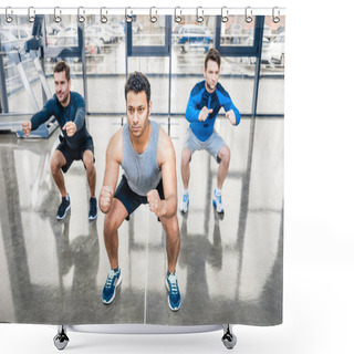 Personality  Men Exercising At Sports Center Shower Curtains