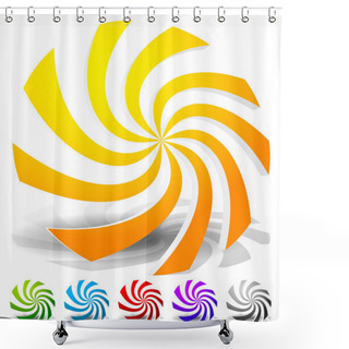 Personality  Whirling, Swirling, Rotating Elements Shower Curtains