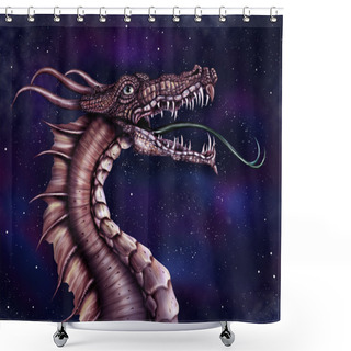 Personality  Space Dragon Shower Curtains