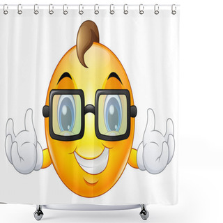 Personality  Cartoon Emoji Emoticon Smiley Face Wearing A Sunglasses Shower Curtains