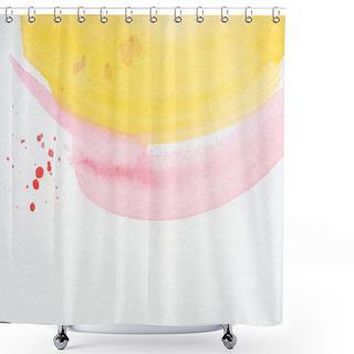 Personality  Abstract Background With Yellow And Pink Watercolor Strokes  Shower Curtains