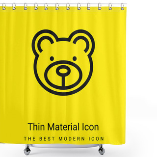 Personality  Bear Face Minimal Bright Yellow Material Icon Shower Curtains