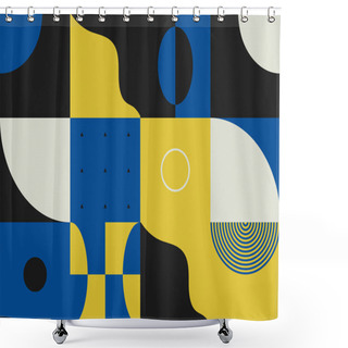 Personality  Brutalism Design Abstract Vector Pattern Shower Curtains
