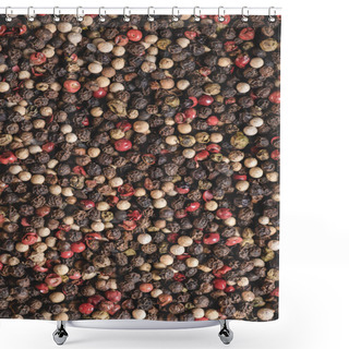 Personality  Full Frame View Of Dried Aromatic Peppercorns Background Shower Curtains