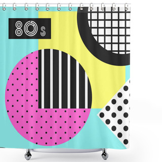 Personality  Trendy Pattern In 80s Style  Shower Curtains