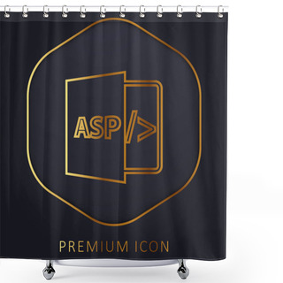 Personality  Asp File Format Symbol Golden Line Premium Logo Or Icon Shower Curtains