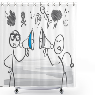 Personality  Arguing - Vector Illustration Shower Curtains