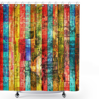 Personality  Grunge Abstract Background With Old Torn Posters Shower Curtains