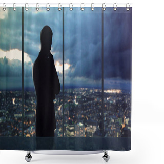Personality  Man And City Nightlife Shower Curtains