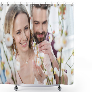 Personality  Couple With Easter Decoration Shower Curtains