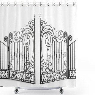 Personality  Iron Gate Shower Curtains