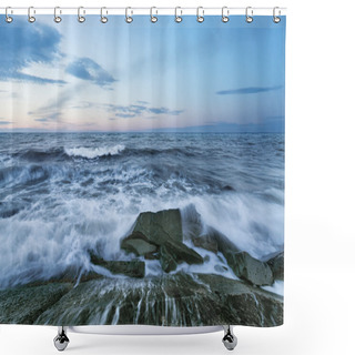 Personality  Storm Large Wave  Shower Curtains