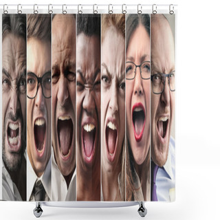 Personality  Angry People Screaming Shower Curtains