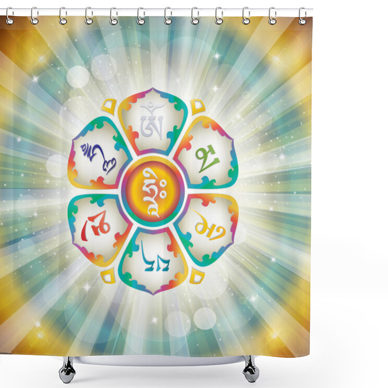 Personality  Mantra In The Lotus. Shower Curtains