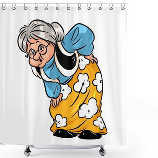 Personality  Old Woman Rheumatism Cartoon Shower Curtains