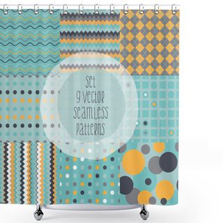 Personality  Set Of Geometric Patterns Shower Curtains