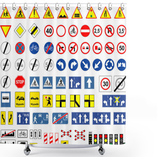 Personality  Road Signs Shower Curtains