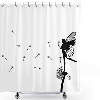 Personality  Little Fairy Dancing On A Dandelion Shower Curtains
