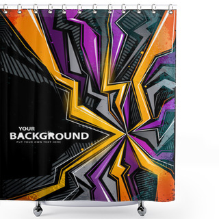 Personality  Cool Abstract Graffiti Background Shower Curtains