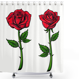 Personality  Red Rose Cartoon Shower Curtains