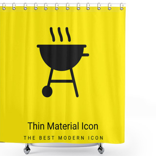 Personality  Bbq Minimal Bright Yellow Material Icon Shower Curtains