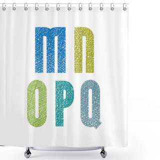 Personality  Retro Style Bold Geometric Font With Hand Drawn Lines Textures,  Shower Curtains