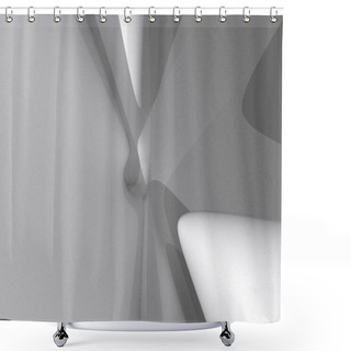 Personality  Chaotic 3D Abstract Background Of Curved Geometrical Patterns Of GHOST WHITE Color With Lighting And Shadows For Various Applications Needing Colorful Areas. Halloween And Illustration Shower Curtains