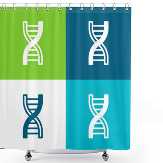 Personality  Biology Flat Four Color Minimal Icon Set Shower Curtains