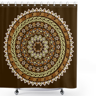 Personality  Vector Mandala Background With Bohemian, Oriental, Indian, Arabic, African Motifs. Shower Curtains