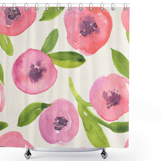 Personality  Pattern With Pink Flowers Shower Curtains