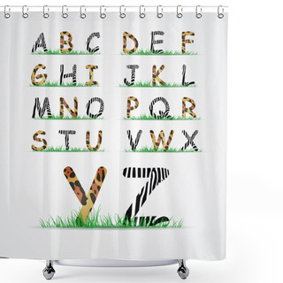 Personality  Font Of Animals Texture Shower Curtains
