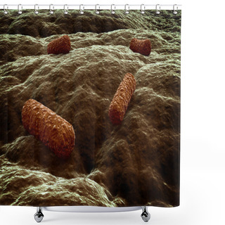 Personality  Microbes Attacking A Tissue Shower Curtains