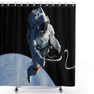 Personality  Astronaut In Space Against A Starry Sky Shower Curtains
