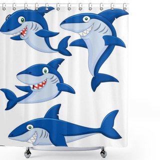 Personality  Cartoon Shark Collection Set Shower Curtains