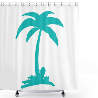 Personality  Hand Drawn Coconut Tree Shower Curtains