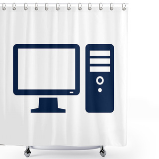 Personality  Computer Icon Shower Curtains
