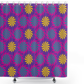 Personality  Seamless Twisted Flowers Pattern Shower Curtains