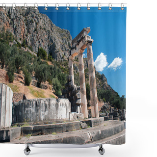 Personality  Temple Of Athena Pronoia At Delphi Oracle Archaeological Site In Shower Curtains