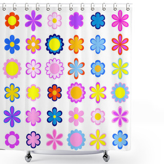 Personality  Set Of Flowers Shower Curtains