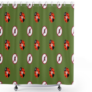 Personality  Colored Background With Different Accessories Shower Curtains