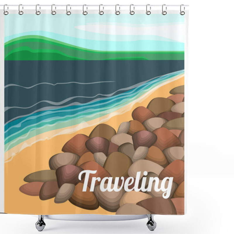 Personality  Summer Holiday Vector Background Shower Curtains