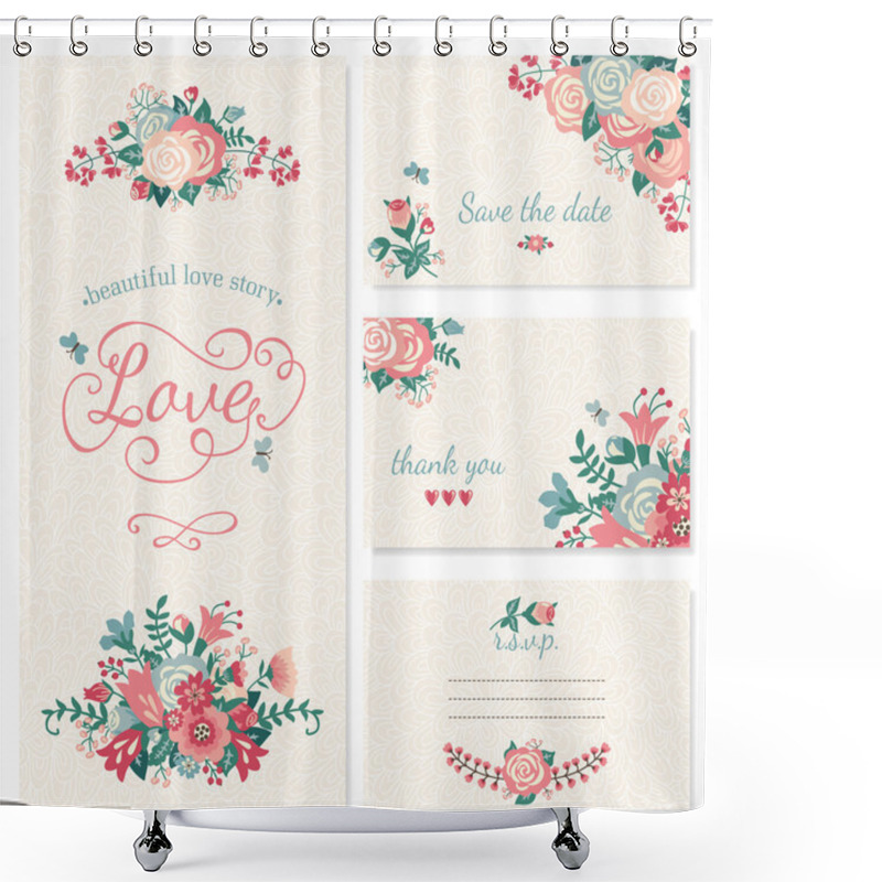 Personality  Vintage wedding set. shower curtains