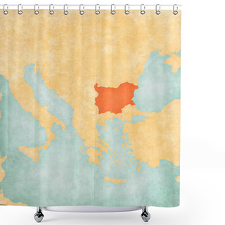 Personality  Bulgaria On The Map Of Balkans In Soft Grunge And Vintage Style, Like Old Paper With Watercolor Painting.  Shower Curtains