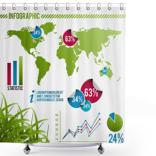 Personality  Ecology Info Graphics, Elements And Icons Shower Curtains
