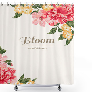 Personality  Invitation With Colorful Flowers. Shower Curtains