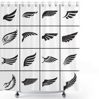 Personality  Wings Design Elements Set Shower Curtains