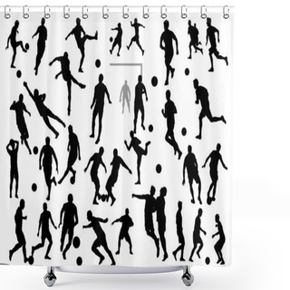 Personality  Soccer Silhouettes Shower Curtains