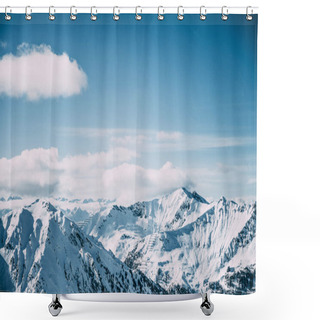 Personality  Beautiful Snow-capped Mountain Peaks In Mayrhofen Ski Area, Austria Shower Curtains