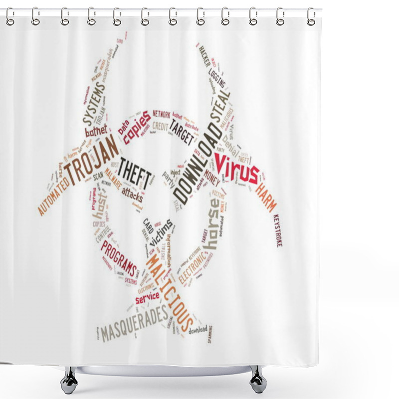 Personality  Background Illustration Of Computer Trojan Horse Virus Shower Curtains