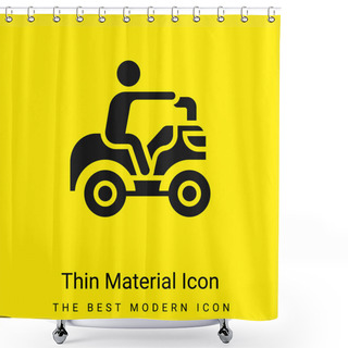 Personality  Atv Minimal Bright Yellow Material Icon Shower Curtains